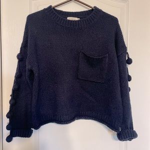 Navy Knit With Arm Balls